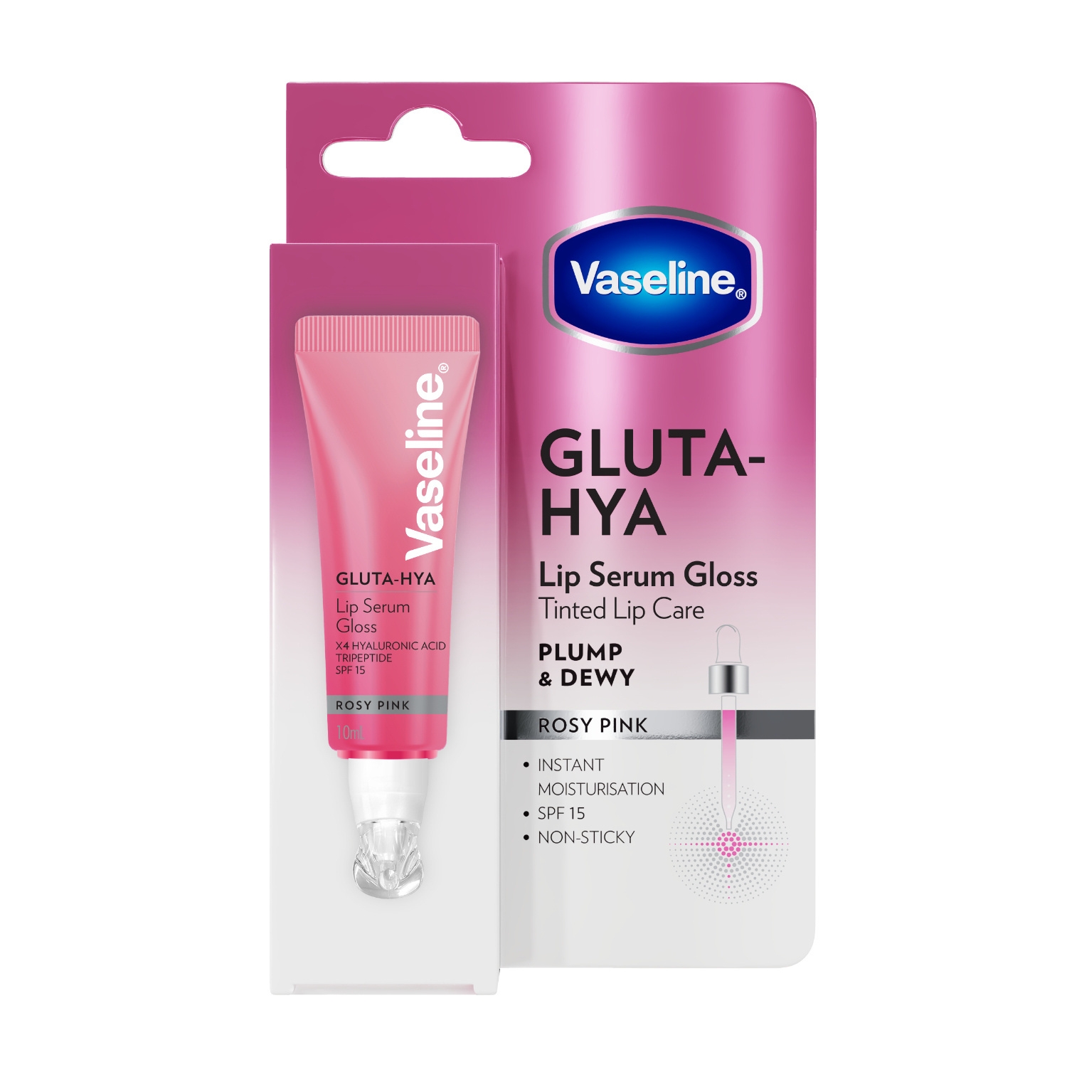 Sérum gloss lèvres Gluta-Hya Rosy Pink SPF 15, 10 ml - Vaseline