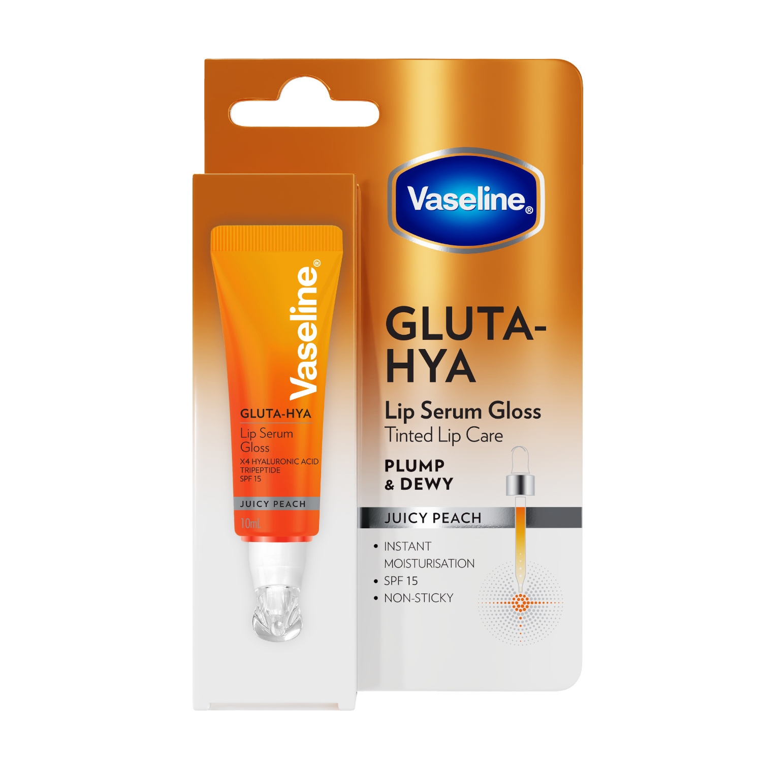 Sérum gloss lèvres Gluta-Hya Juicy Peach SPF 15, 10 ml - Vaseline
