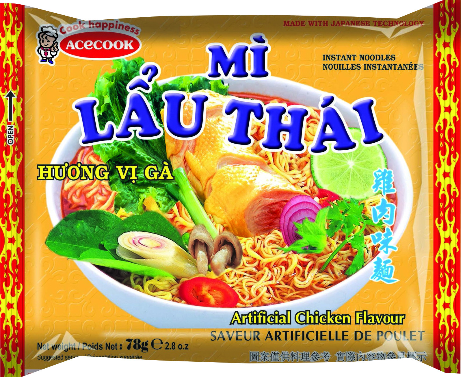 Mlt Noodles Inst. Frango 30 X 78 Gr - Acecook