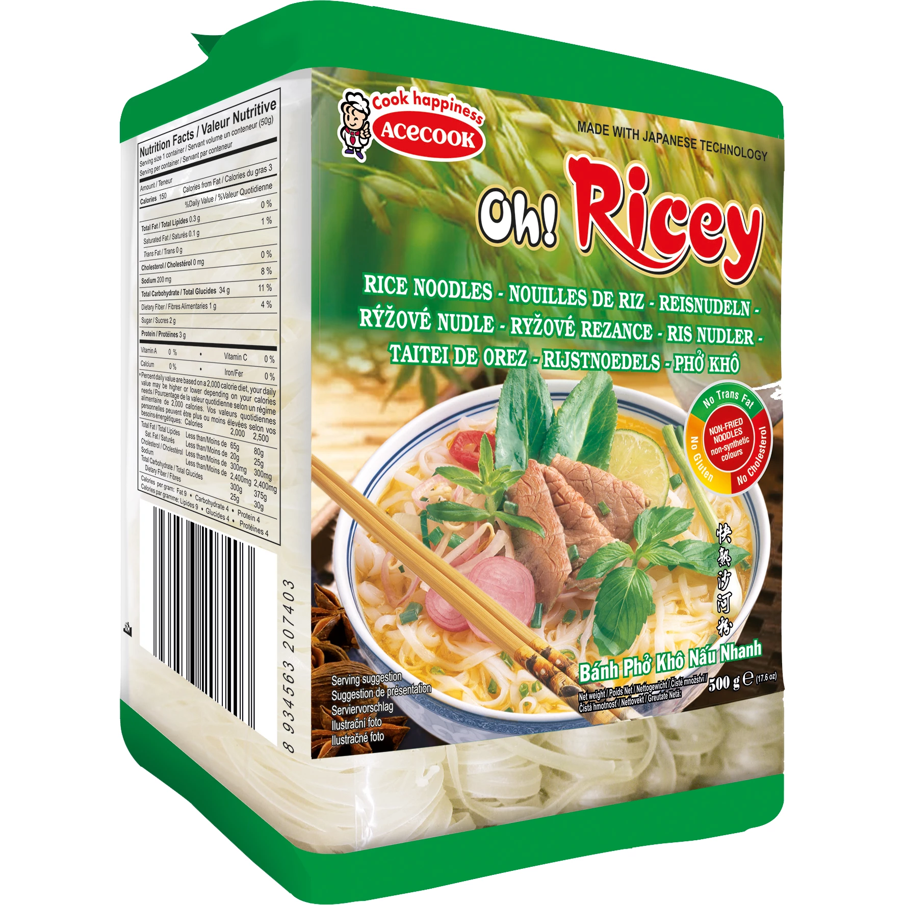 Gold Rice Noodles 18 X 500 Gr - Acecook