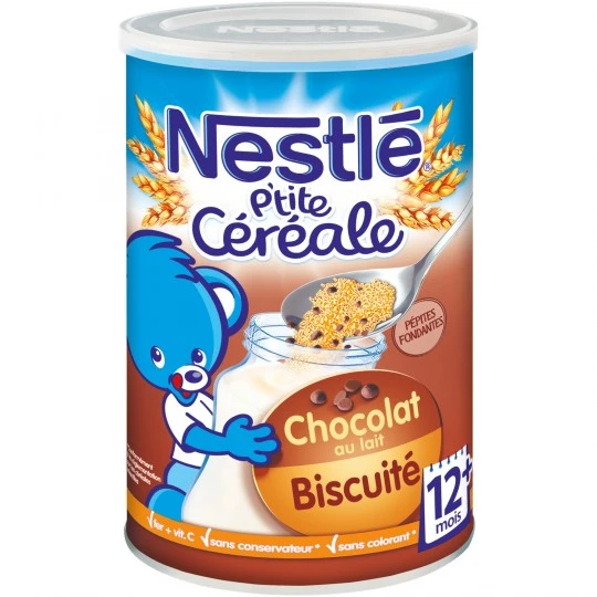 Céréales bébé chocolat au lait biscuité 12+ mois 400g - NESTLE