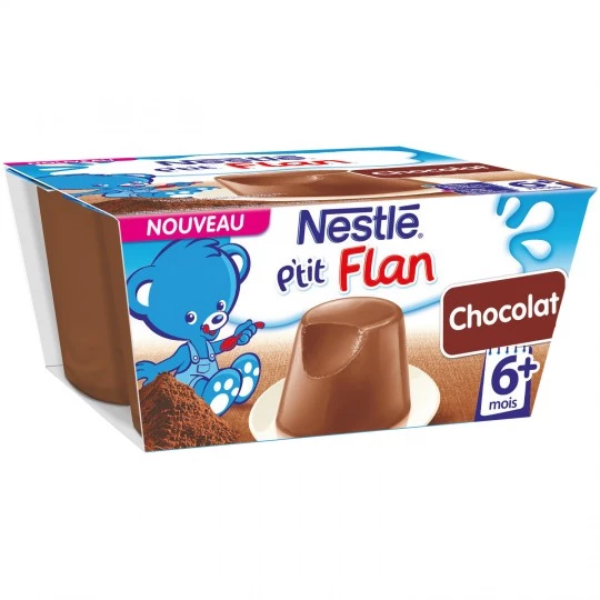 Dessert bébé p'tit flan chocolat 6+mois 4x100g - NESTLE
