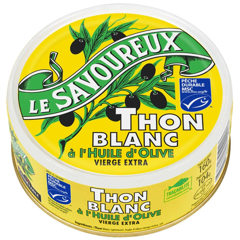 Белый тунец в оливковом масле, 160г -  LE SAVOUREUX