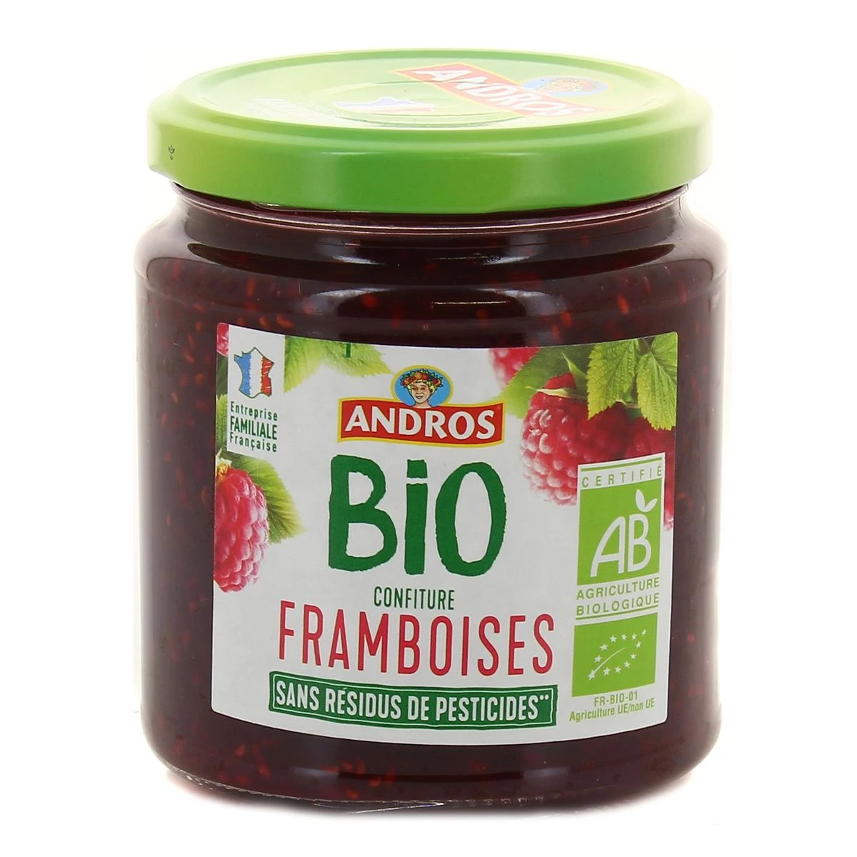 Andros Conf Framboise Bio 355g