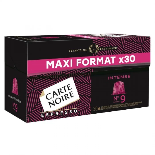 Intense espresso coffee n°9 x30 capsules 159g - CARTE NOIRE