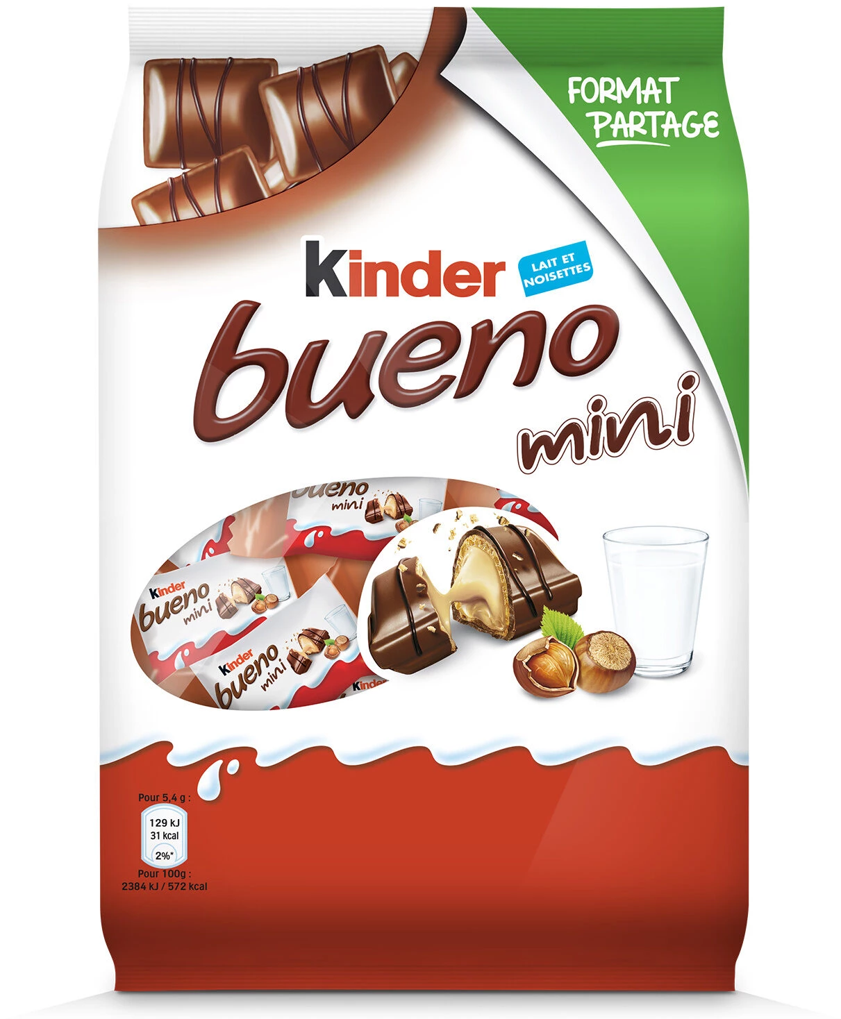 كيندر بوينو ميني ويفر بالشوكولاتة بالحليب - 216 جم - KINDER