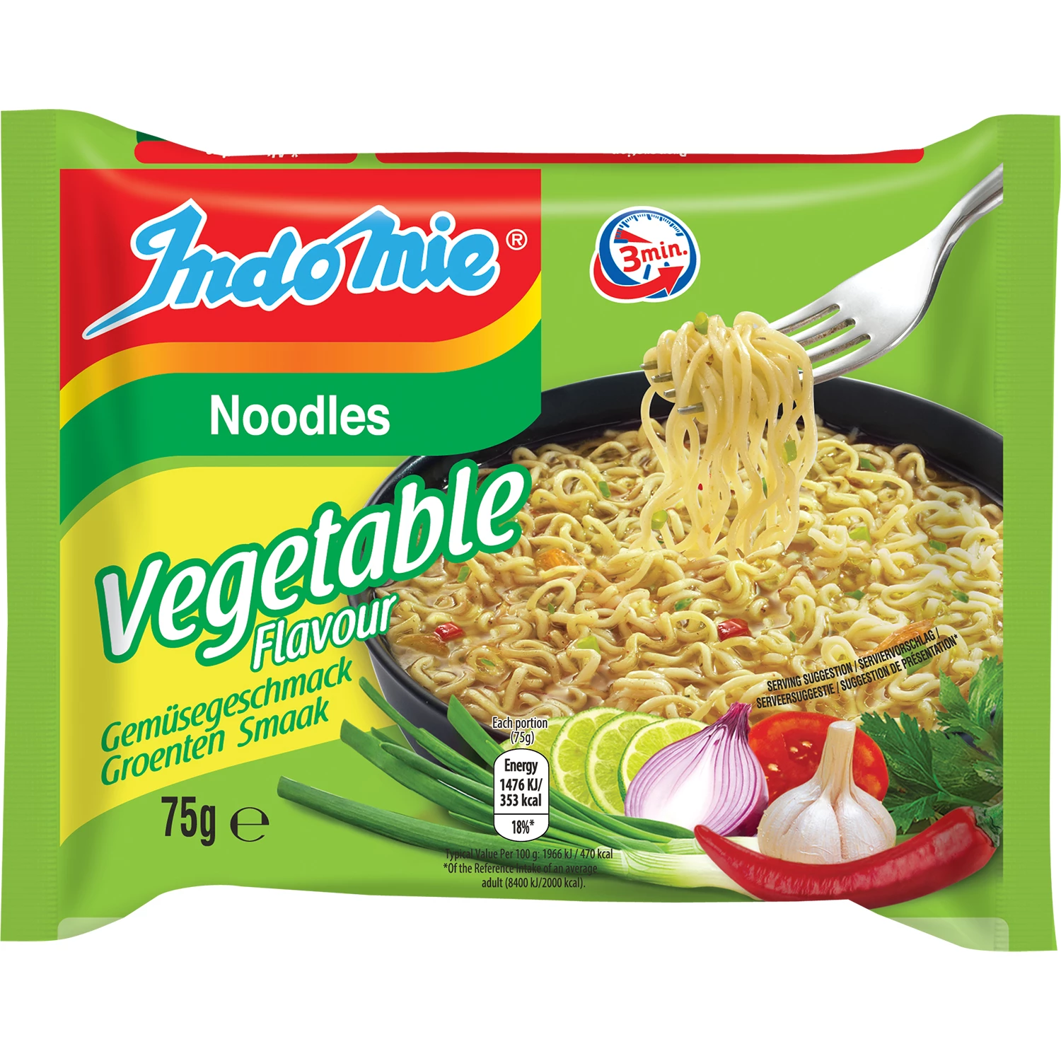 Noodles Inst. Vegetarian 40 X 75 Gr - Indomie