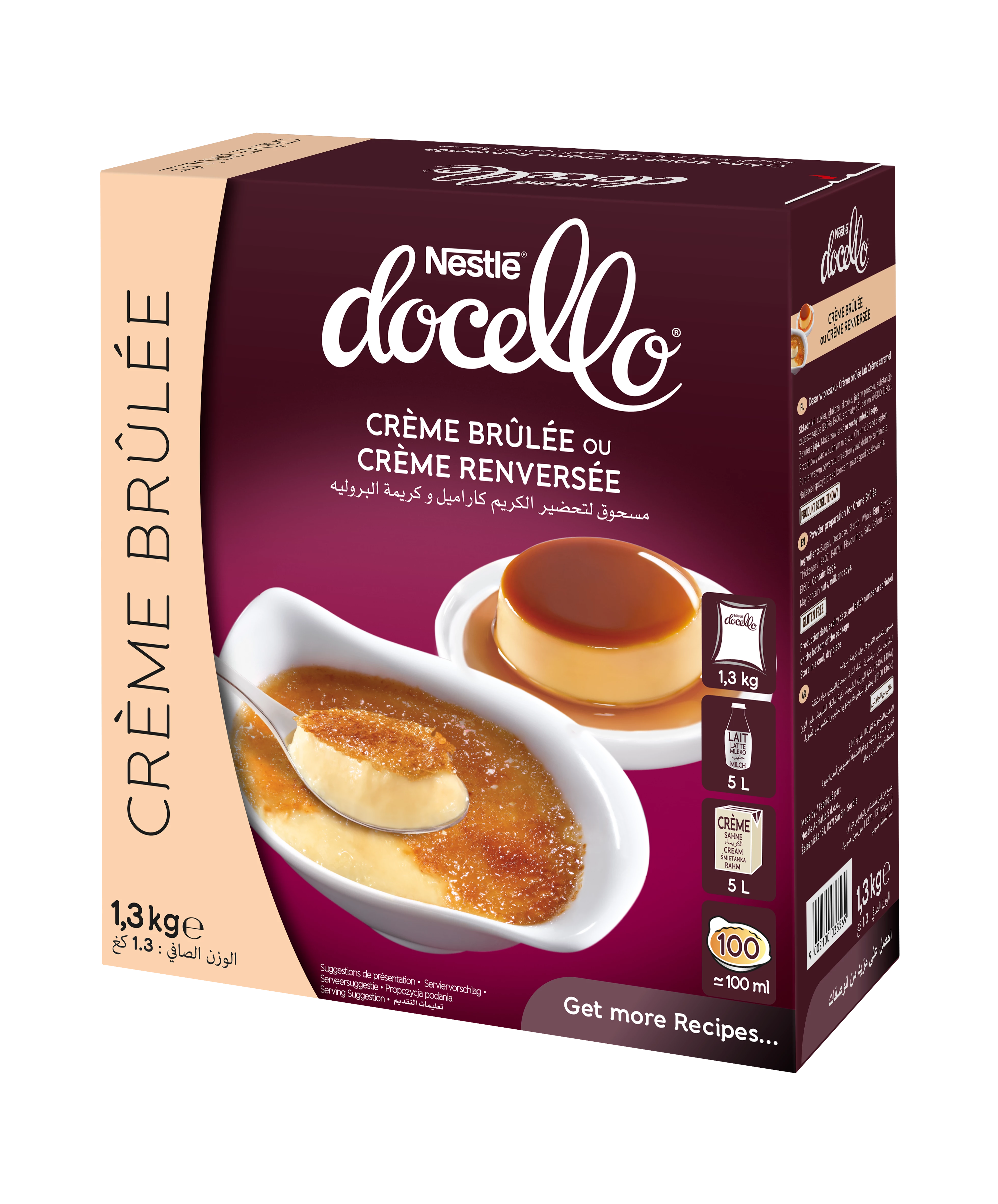Preparação para Crème Brûlée ou Crème Reversée 1,3kg - DOCELLO