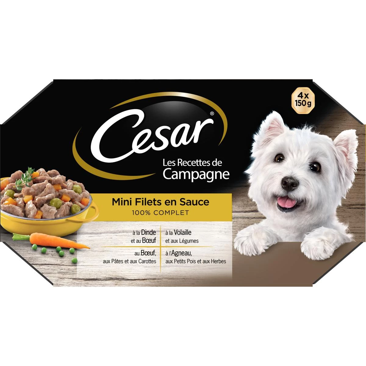 Mini Filet In Saus voor honden 4x150g - CÉSAR