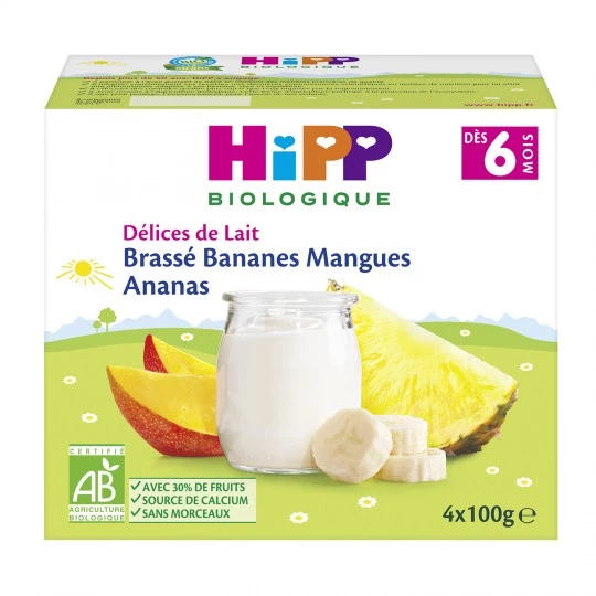 Brassé bananes/ mangues/ ananas dès 6 mois 4x100g - HIPP