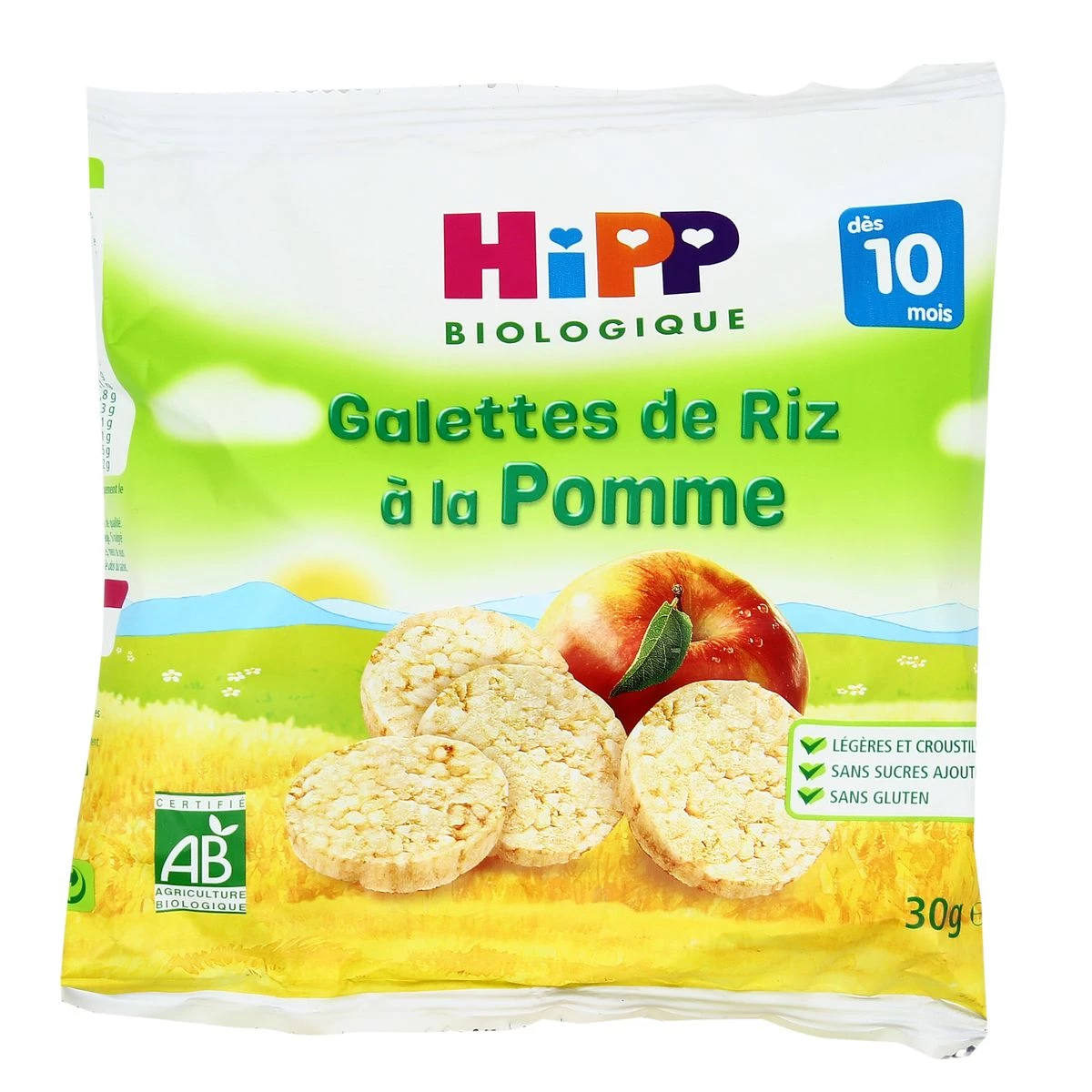 Galettes de riz pomme Bio dès 10 mois 30g - HIPP