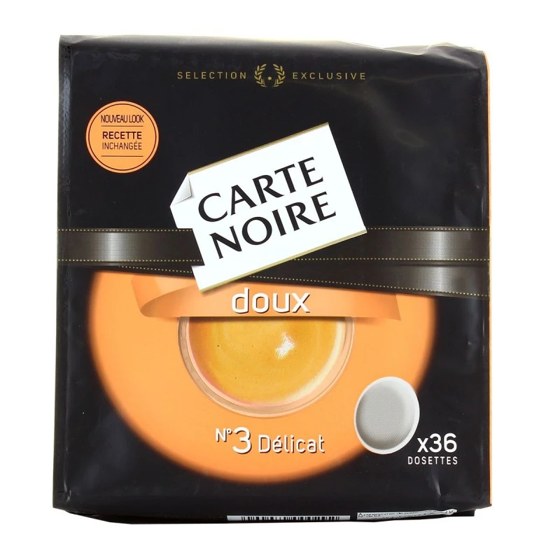 Café doux n°3 délicat x36 dosettes 250g - CARTE NOIRE