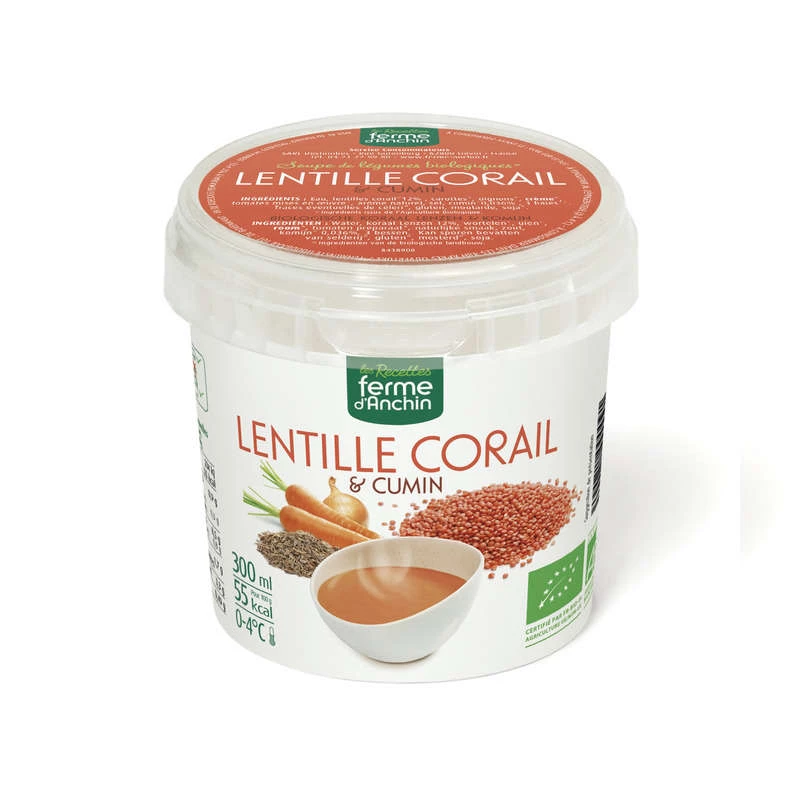 Soup Bio Lentill Corail Cumin