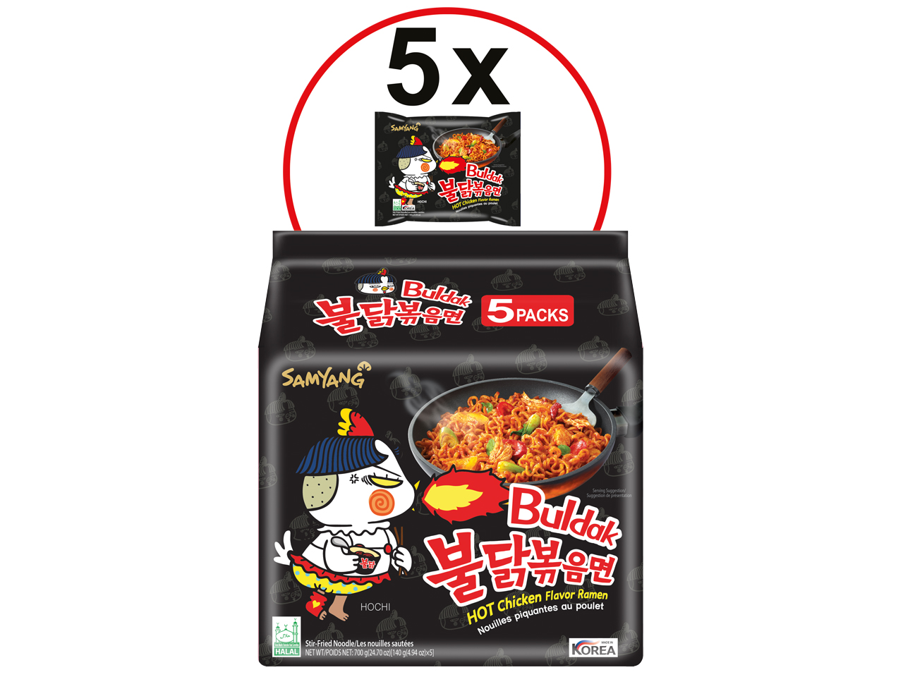 Spicy Chicken Ramen 5x140g - BULDAK