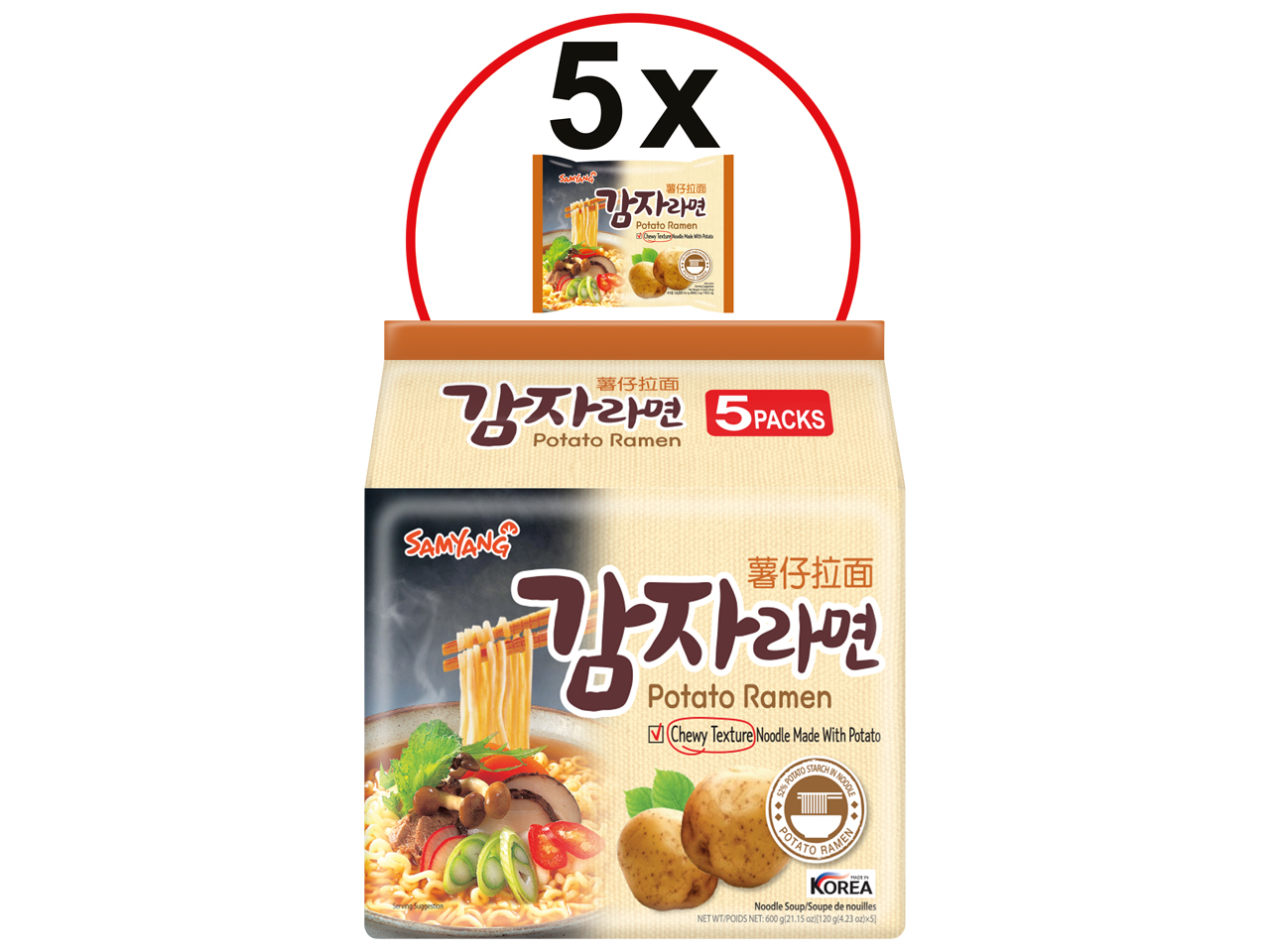 Instant Potato Ramen 8x5x120g - Samyang