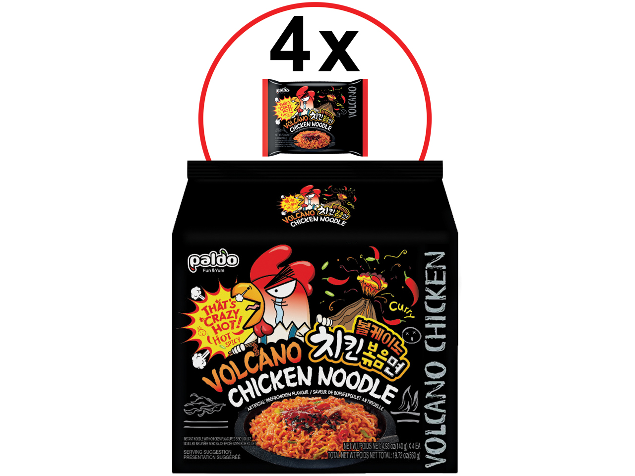 Volcano Chicken Instant Noodles 140g - Paldo