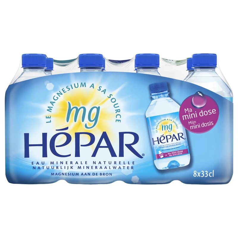 Natural mineral water 8x33cl - HÉPAR