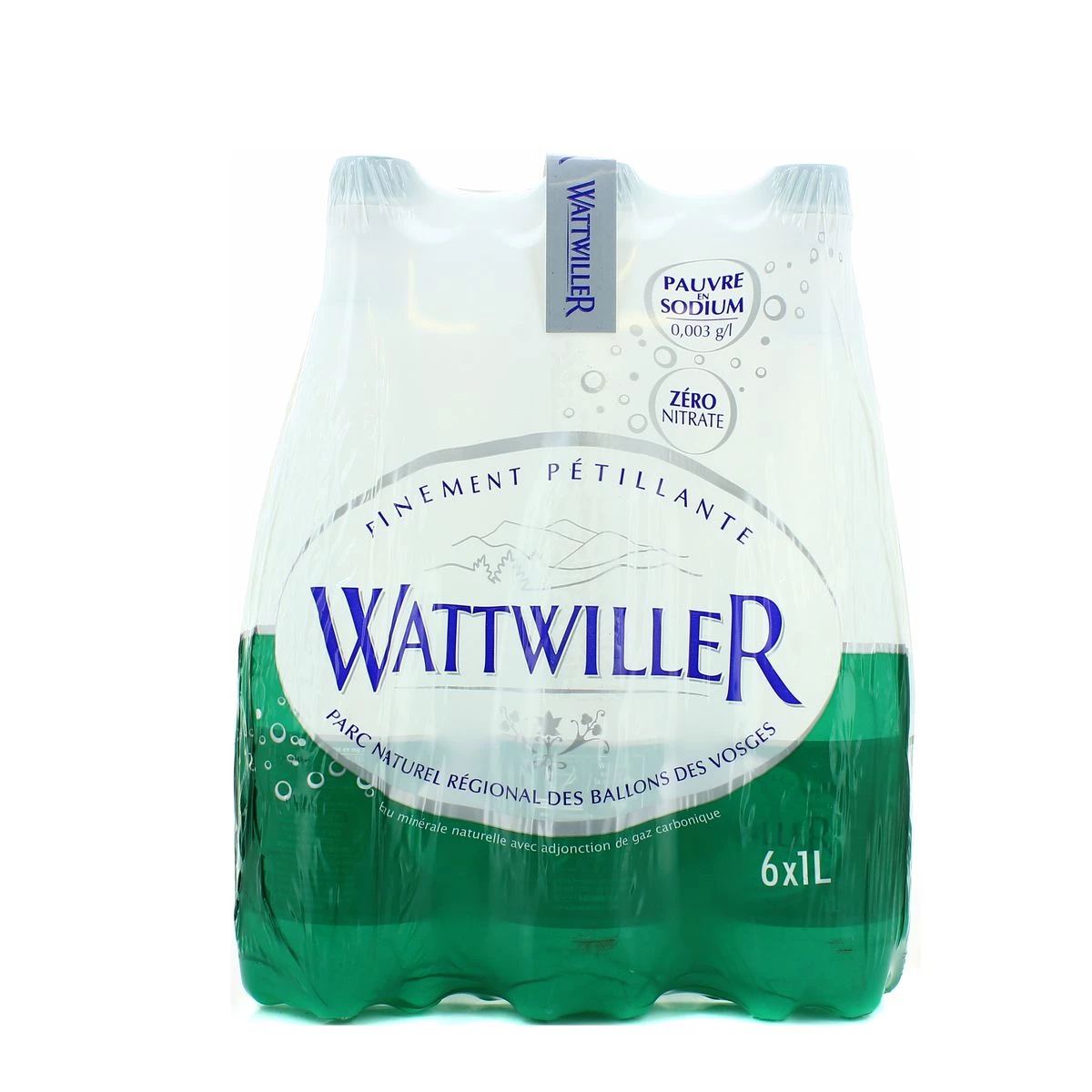 Água mineral com gás finamente gaseificada 6x1l - WATTWILLER