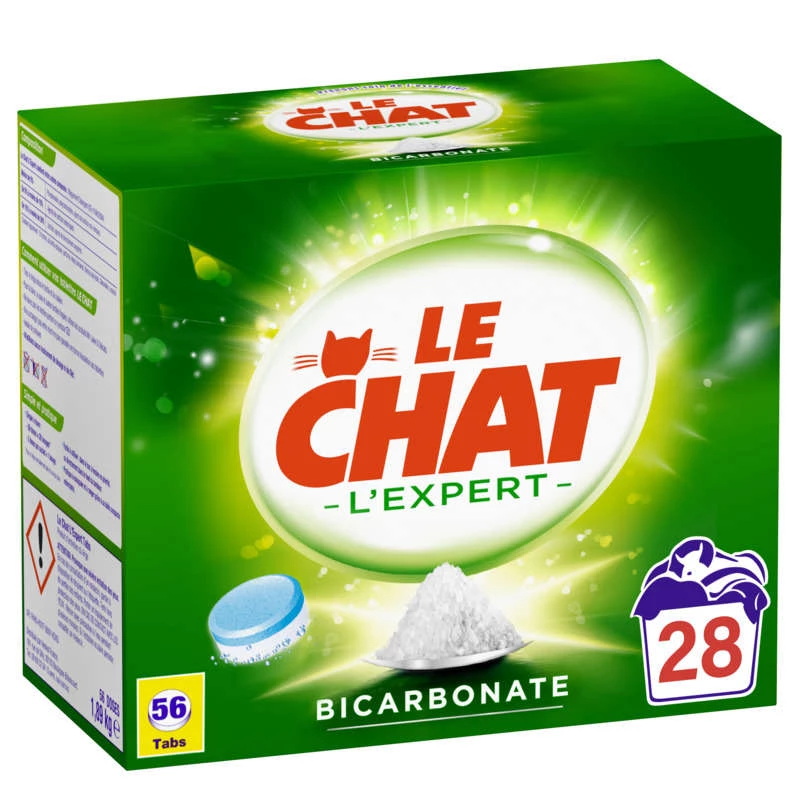 Lessive bicarbonate 56 Tabs - LE CHAT L'EXPERT