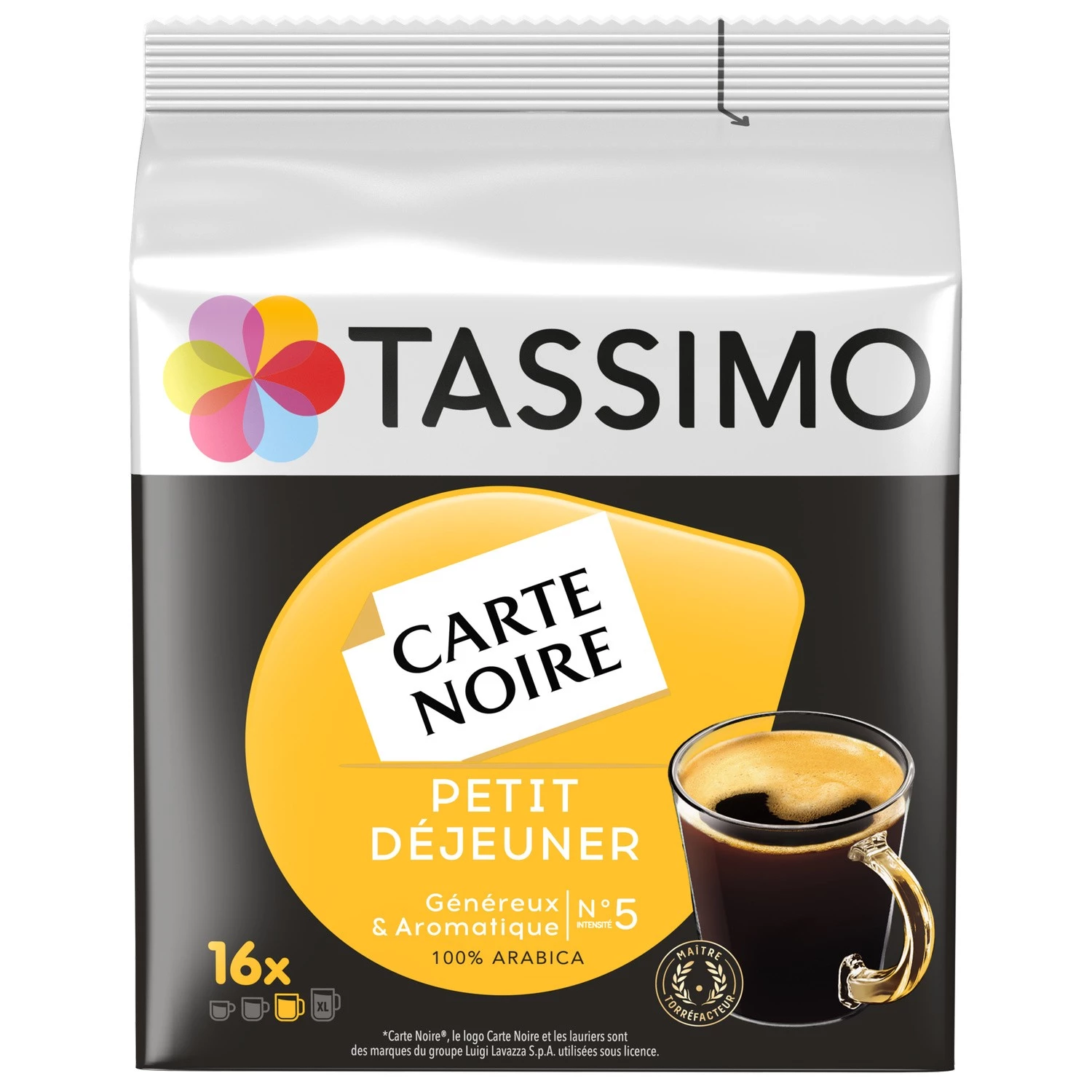 Caffè colazione in cartoncino nero x16 cialde 133g - TASSIMO