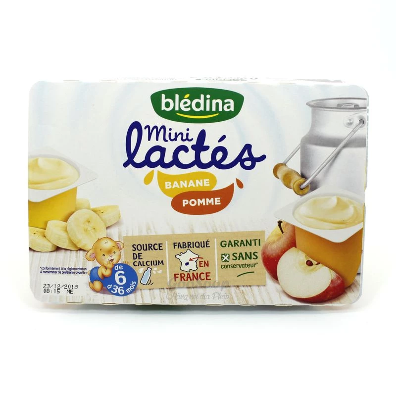 Dessert bébé mini lactés banane & pomme dès 6mois 12x55g - BLEDINA