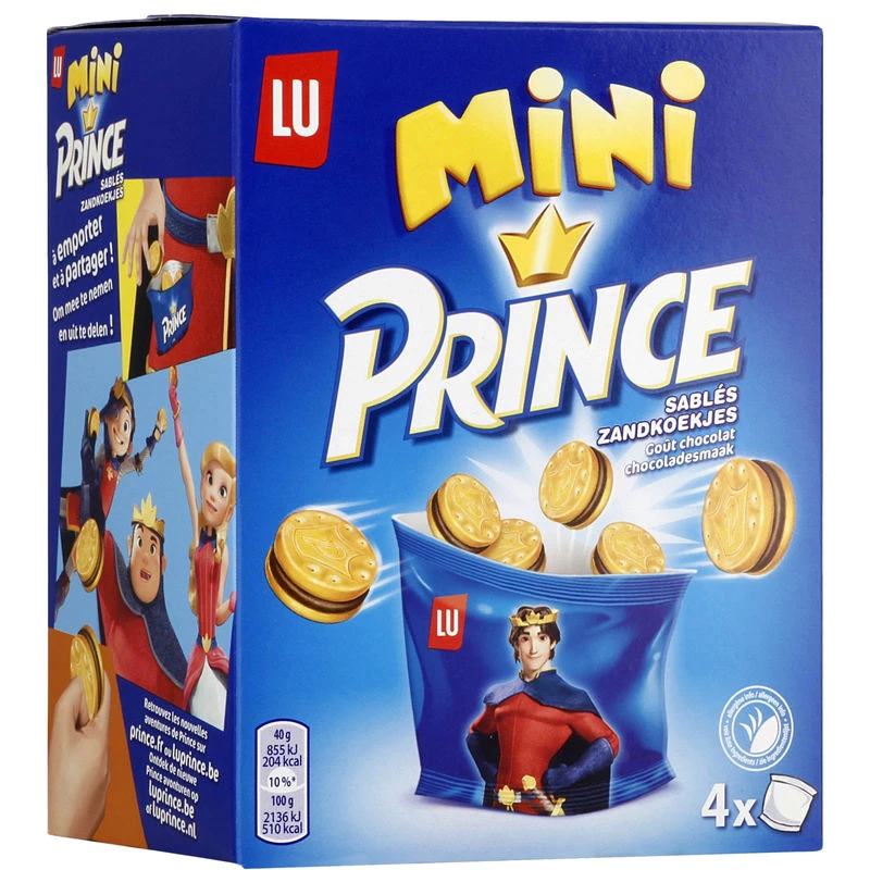 Galletas Mini Príncipe de chocolate 4x40g - PRINCE