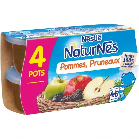 Apple and prune compotes from 4/6 months 4x130g - NESTLE