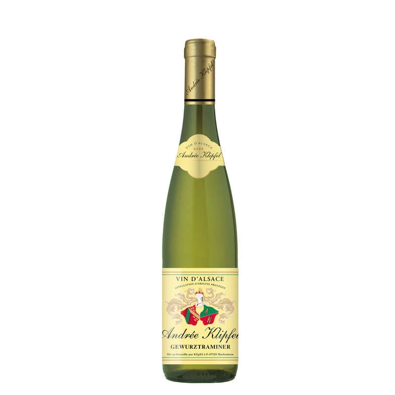 Vin Blanc d'Alsace Gewurztraminer, 12,5°, 75cl - ANDREE KLIPFER