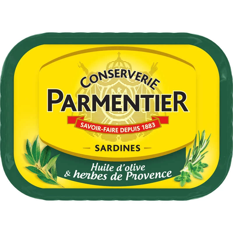 Сардины в оливковом масле и травах Прованса, 135г - PARMENTIER