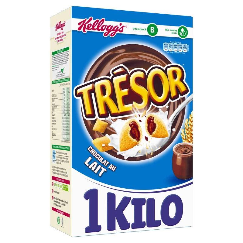 Молочный шоколад Tresor 1кг - KELLOGG'S