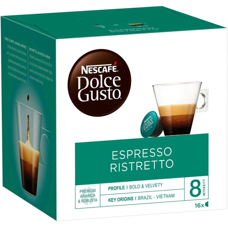 Café espresso ristretto x16 dosettes 112g - NESCAFÉ DOLCE GUSTO