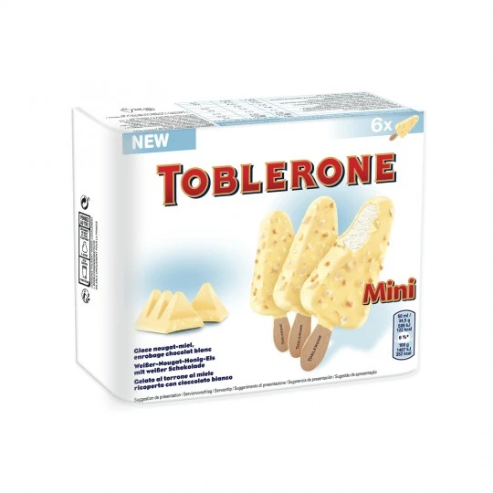 Mini bâtonnets chocolat blanc & nougat x6 - TOBLERONE