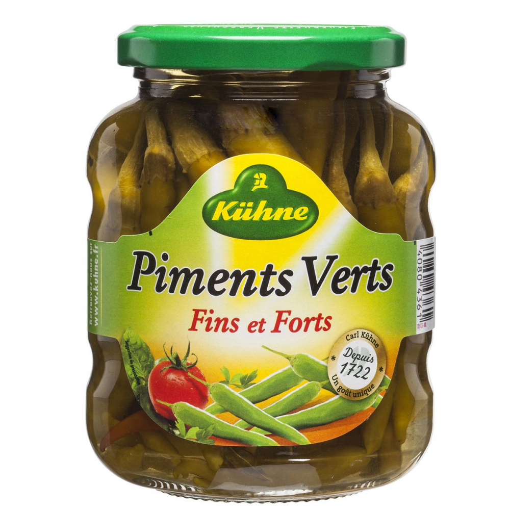 Piments Verts Fins et Forts, 165g -  KÜHNE