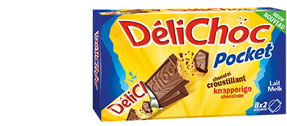 Biscuits chocolat lait Delichoc Pocket 200g - DELACRE