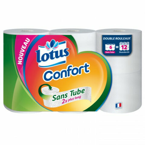Papel higiénico confort sin tubo x6 - LOTUS