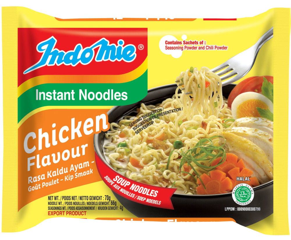 إندومي - شعيرية سريعة التحضير بنكهة الدجاج (40 × 70 جم) حلال - Indomie