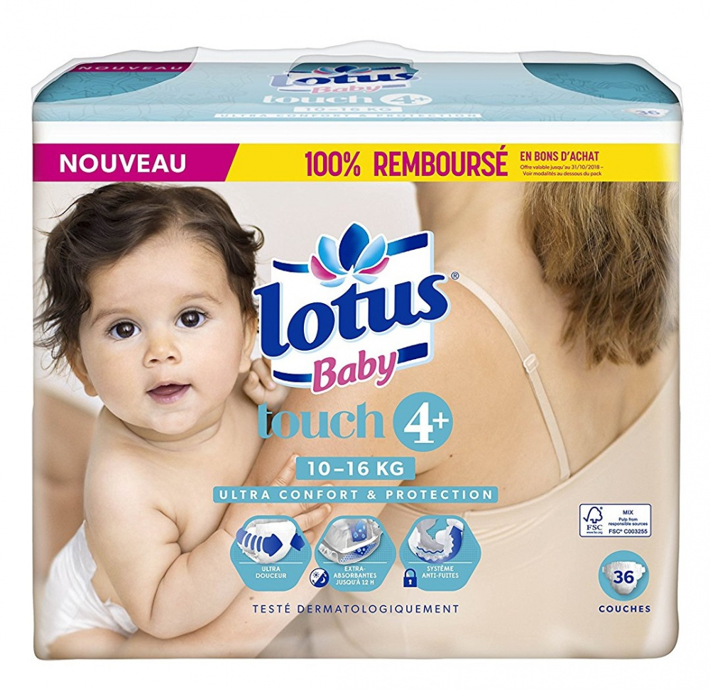 Couches bébé touch T4+ x36 - LOTUS BABY