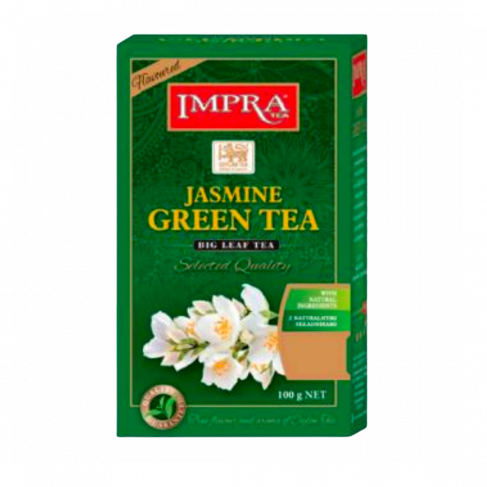 Impra, Green Tea, Packeted, Flavoured Jasmine âwith Natural Piecesâ Big Leaf, 100gx30