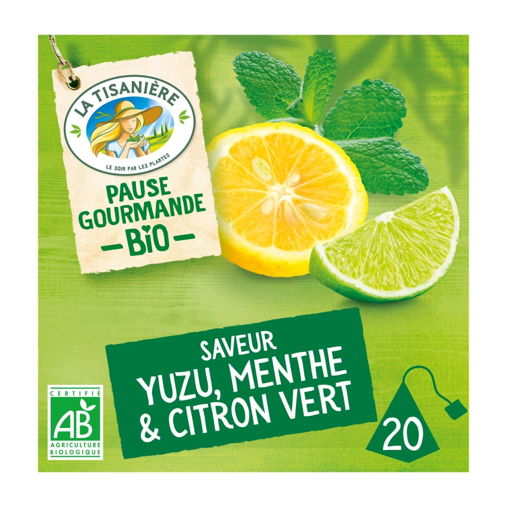Infusion Yuzu Menthe Citron Vert Bio x20 - LA TISANIERE