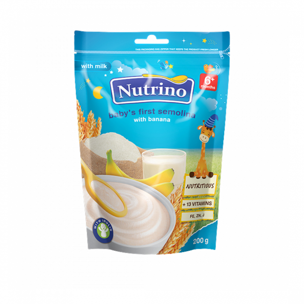 Nutrino With Milk - First Semolina Cereal With Banana