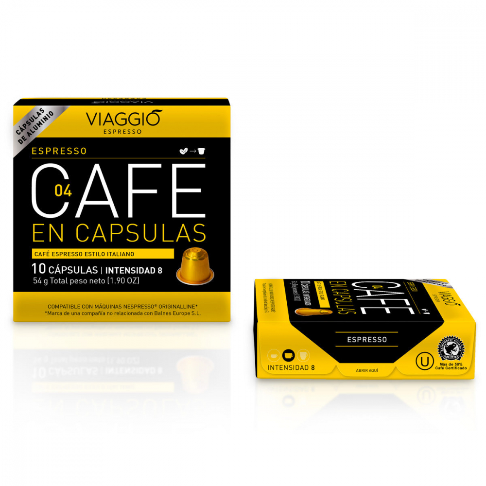 Pack Of 10 Aluminum Capsules Viaggio Espresso Ristretto (v2)