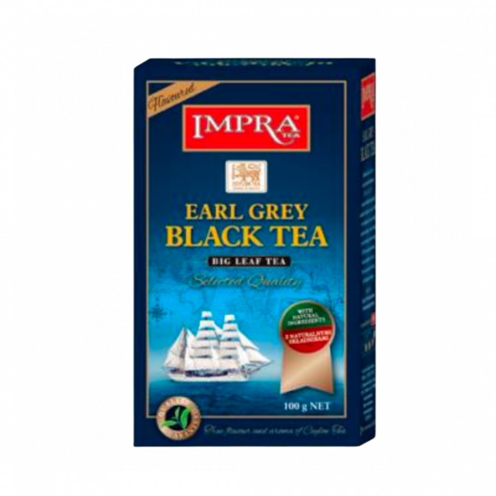 Impra, Black Tea, Packeted, Flavoured Earl Grey âwith Natural Piecesâ Big Leaf, 100gx30