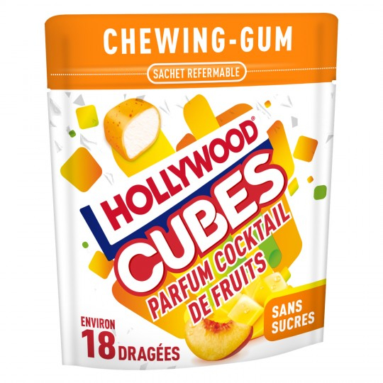 Chewings gums cocktail de fruits 41g x18 - HOLLYWOOD