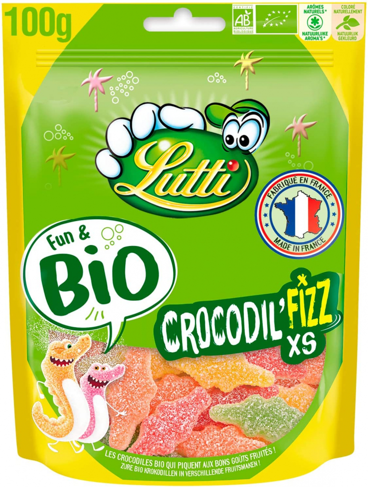 Bonbons Crocodil Fizz XS Bio 100g - LUTTI