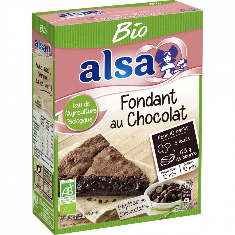 Préparation Fondant au chocolat Bio 315g - ALSA
