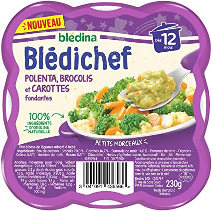 Plat bébé dès 12 mois polenta brocolis & carottes 2x230g - BLÉDINA