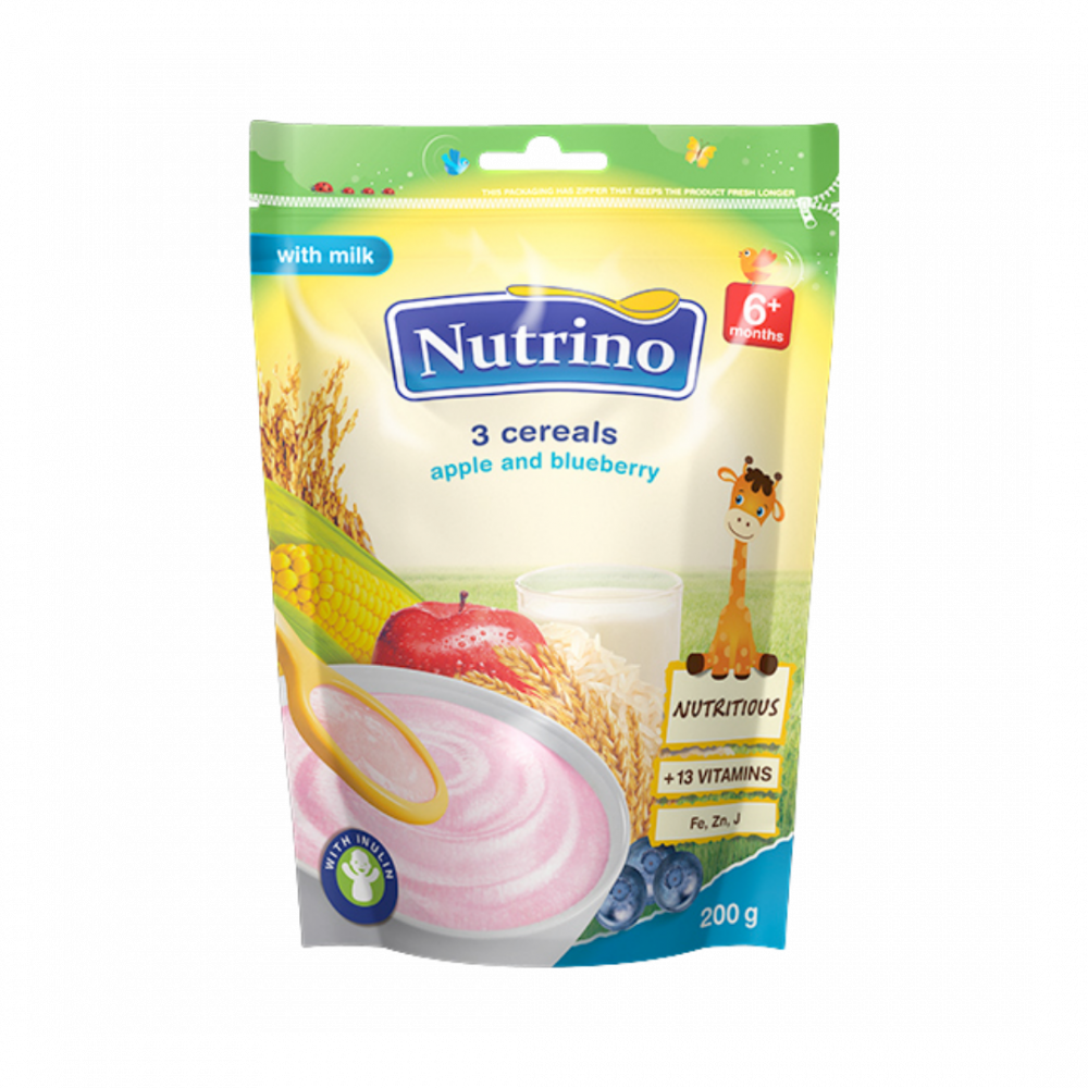 Nutrino With Milk - 3 Grains Apple And Blueberry