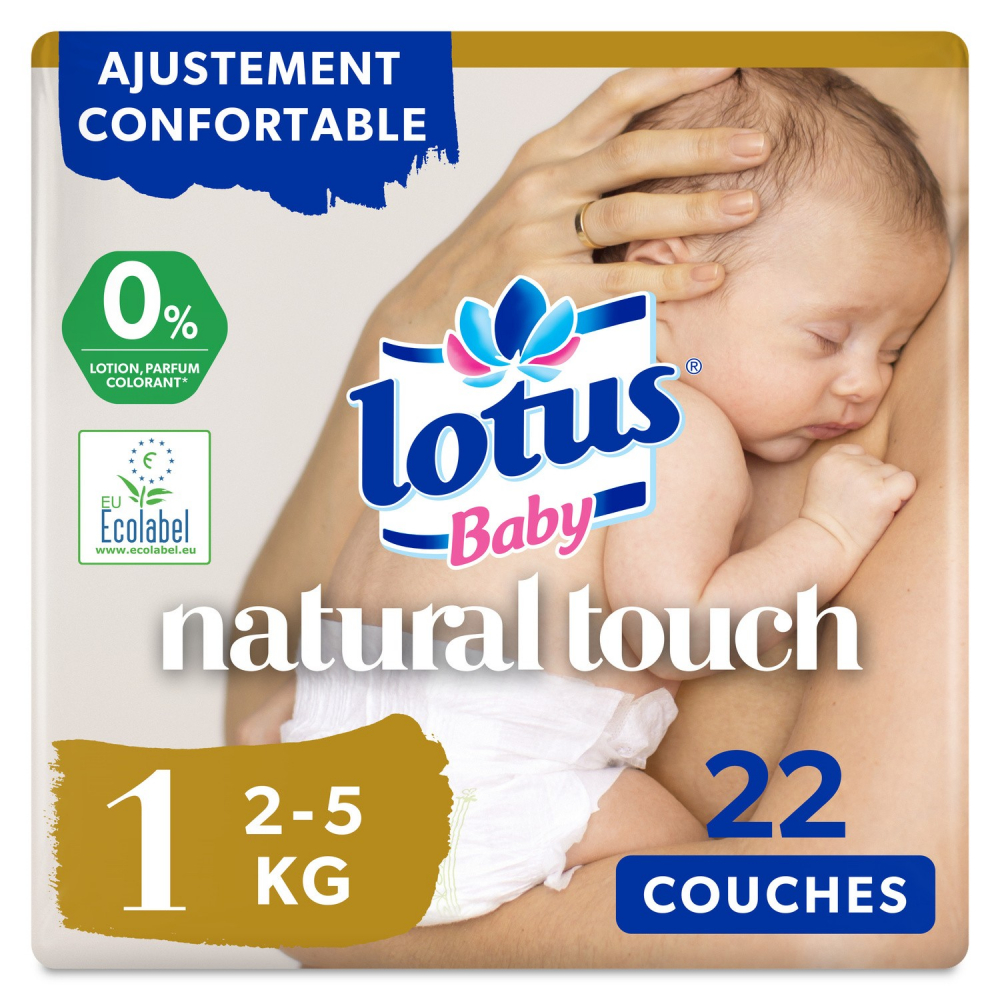 Pañales bebé tacto natural T1 x22 - LOTUS BABY