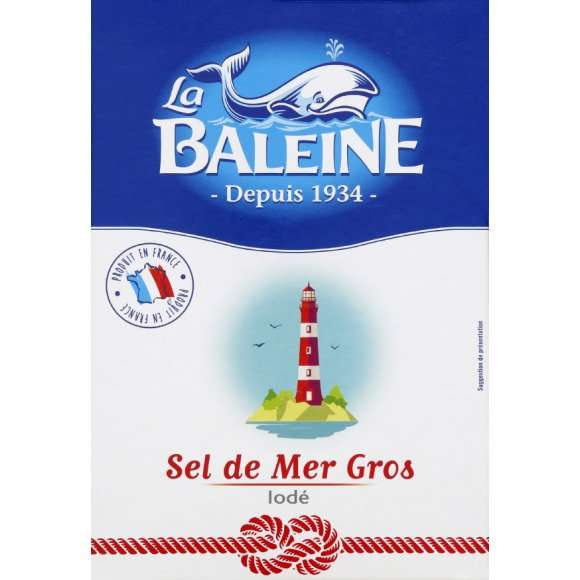 Соль крупная йодированная, 1кг - LA BALEINE