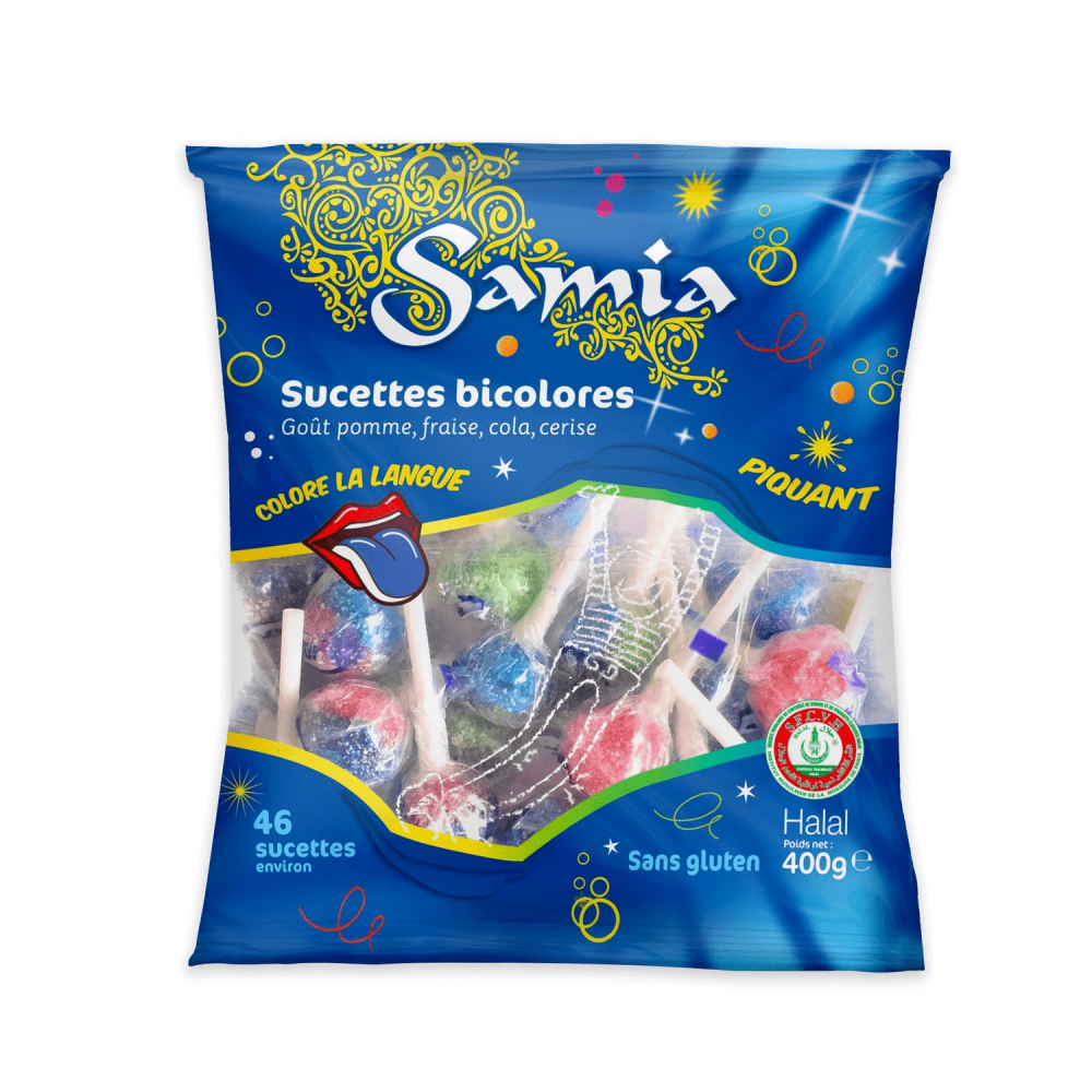 Sucettes Bicolores 400g Samia